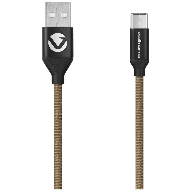 Volkano Weave Series Fabric Braided Micro USB Cable 1.2m – Army Green