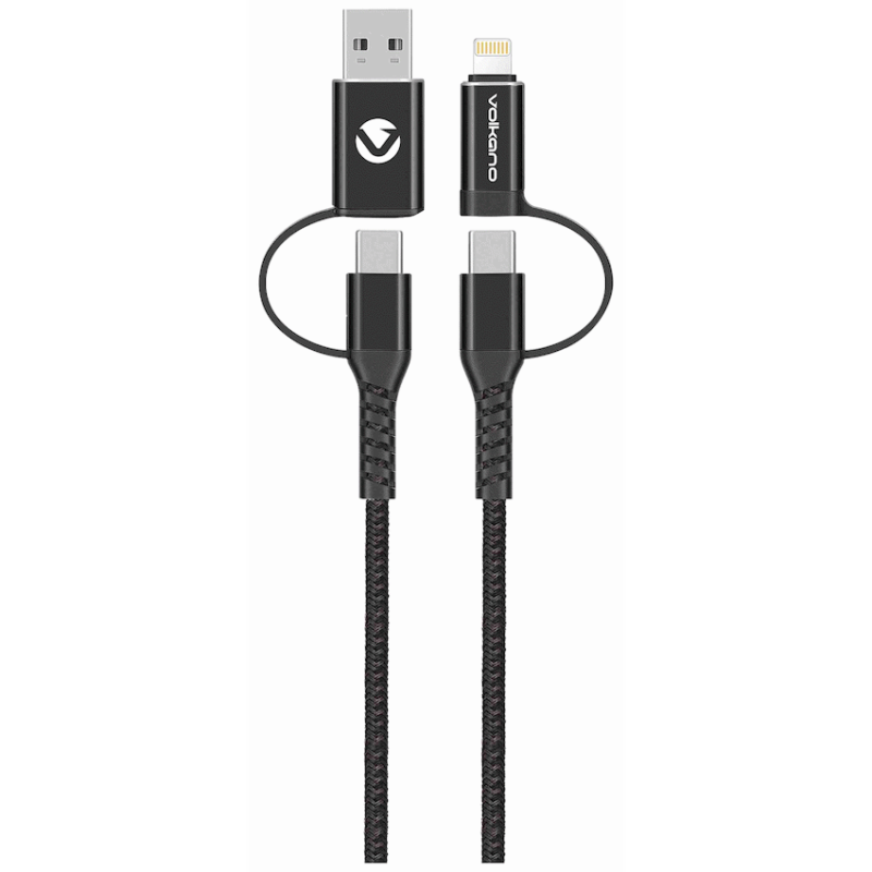 Volkano Weave Series 4-in-1 Cable Two Pack – 1.2m/4ft & 1.8m/6ft