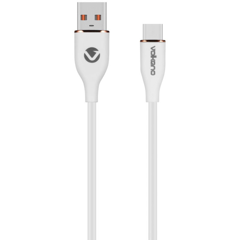 Volkano Flexi Series USB to Type-C 2.5m 30w – White