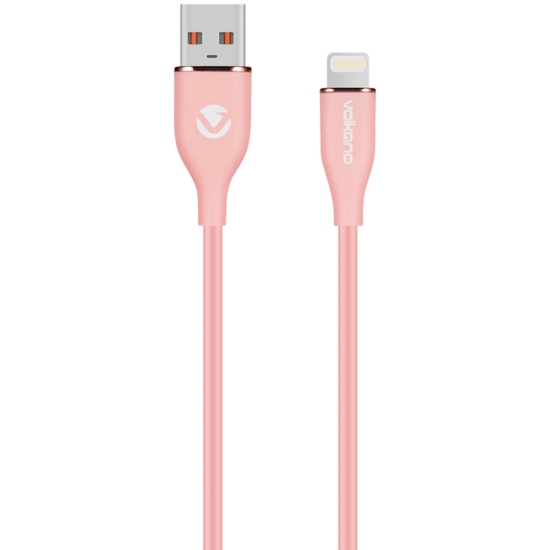 Volkano Flexi Series USB to MFI Lightning 1.5m 27w – Pink