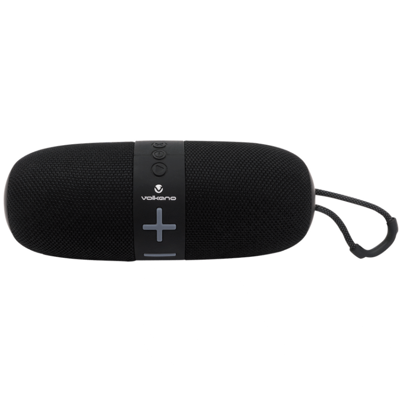 Volkano Flow Series Portable Bluetooth Speaker – Black with Grey Buttons