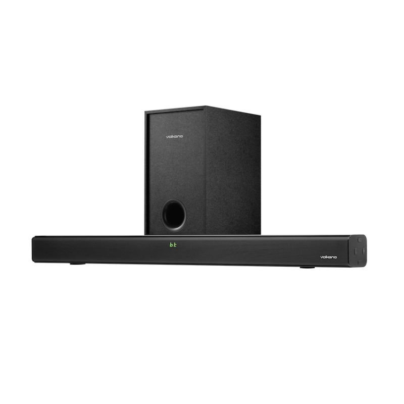 Volkano Cascade 50w Soundbar + Wired Subwoofer – Black