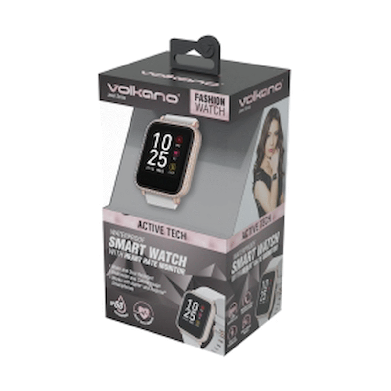 Volkano Jewel Series Women’s One-Touch Smart Watch – White