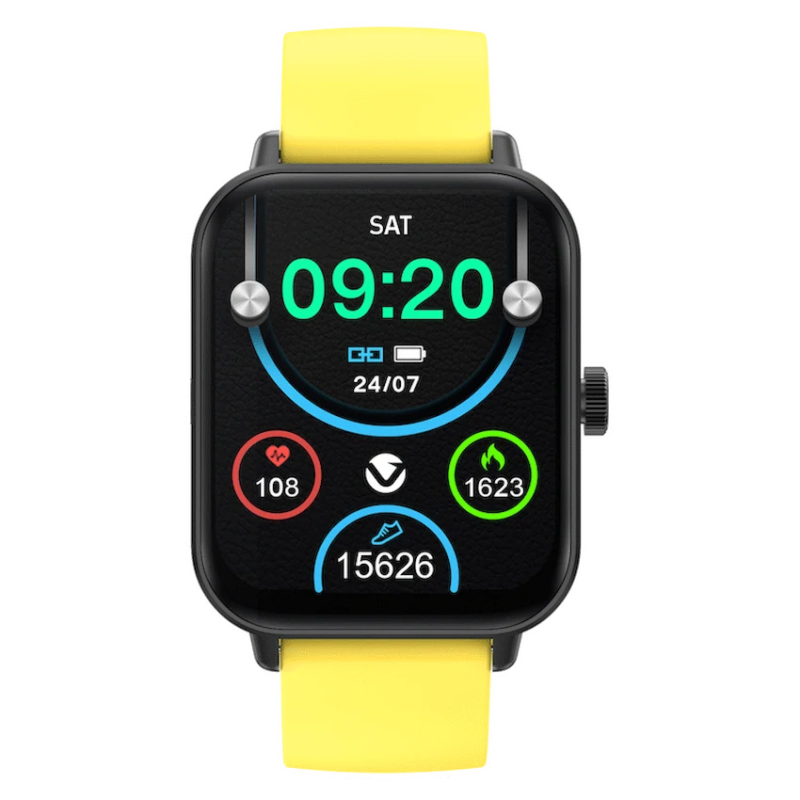 Volkano Chroma Series Smartwatch with Yellow Strap