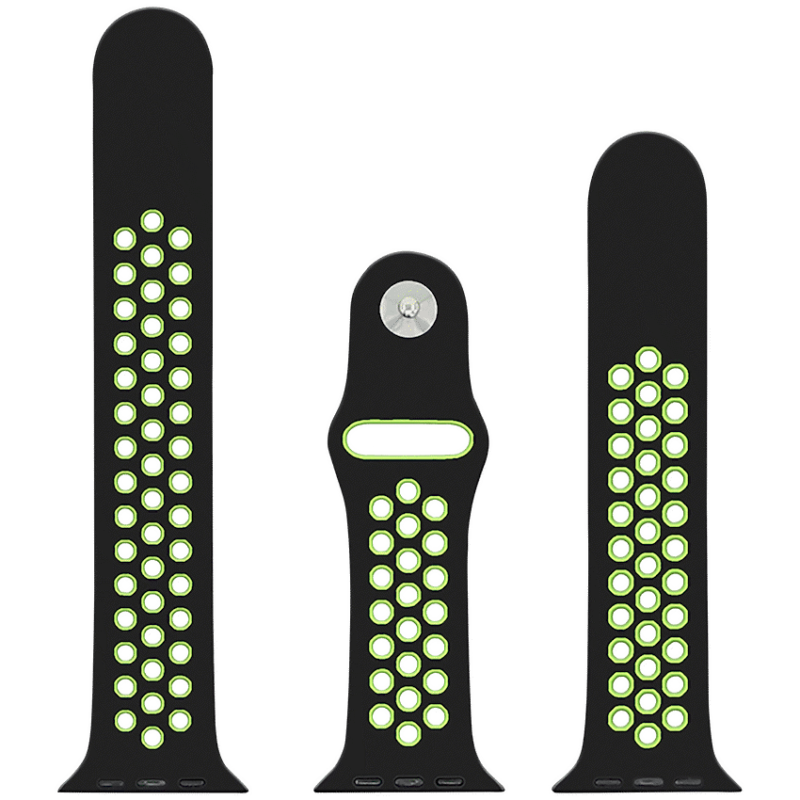 Volkano Smart Watch Band – Sport Silicone – iWatch 42mm – Black and Green – S/L