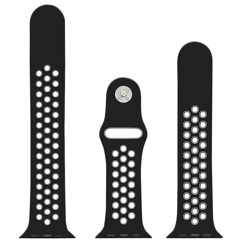 Volkano Smart Watch Band – Sport Silicone – iWatch 42mm – Black and Grey S/L