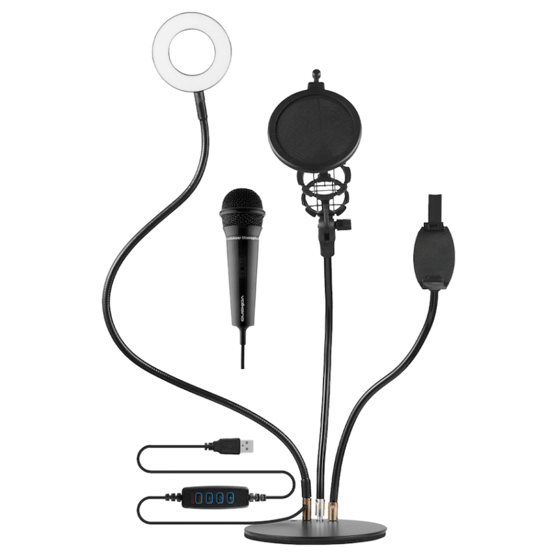 Volkano Insta Series Ring Light Desk Stand Vlogging Kit with Mic