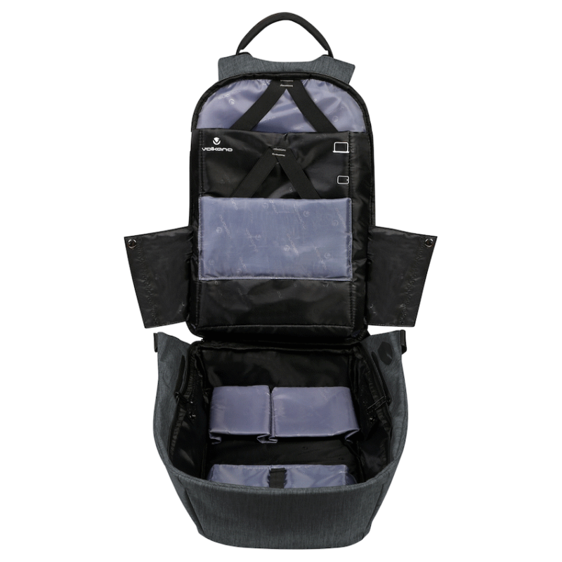 Volkano Smart Laptop Backpack Charcoal – Anti-theft