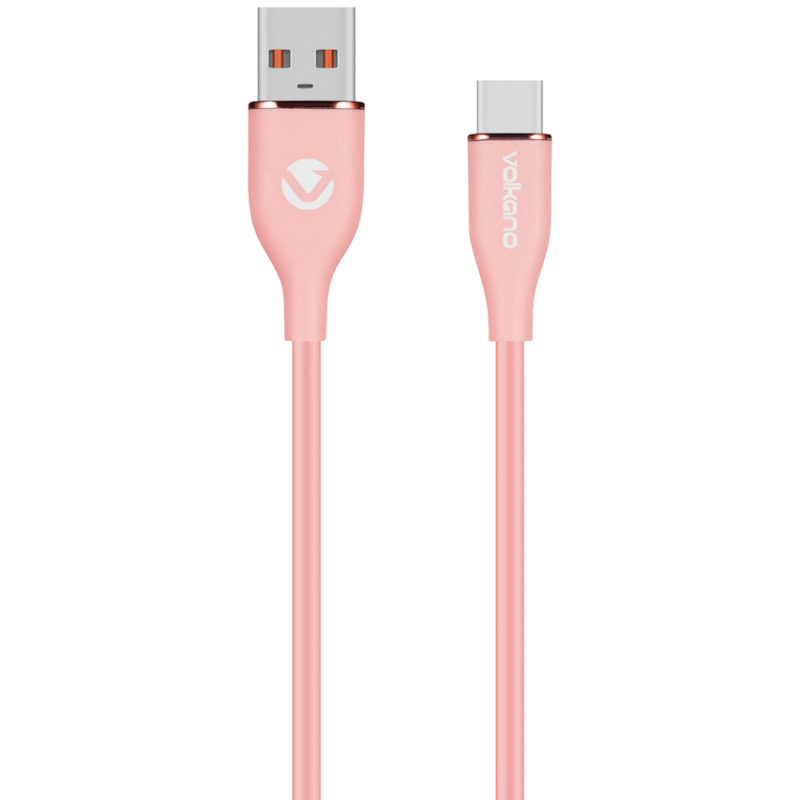 Volkano Flexi Series USB to Type-C Cable Bundle of 3 – White, Pink and Black