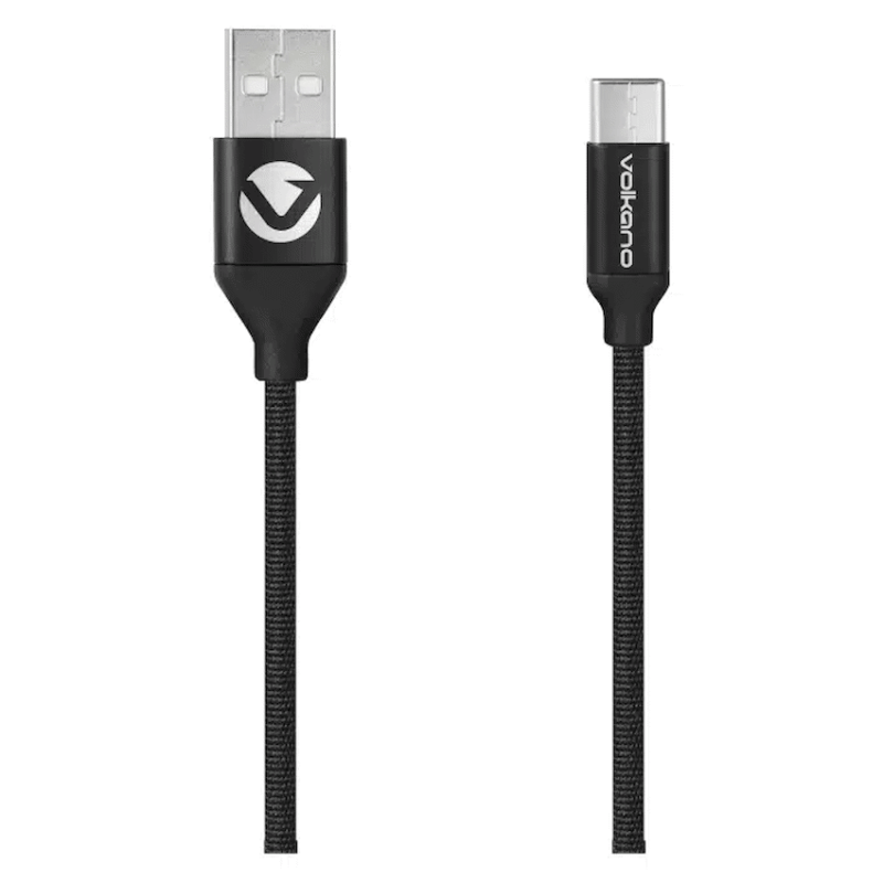 Volkano On-The-Go USB to Type-C 18w Braided 1m Cable – Black