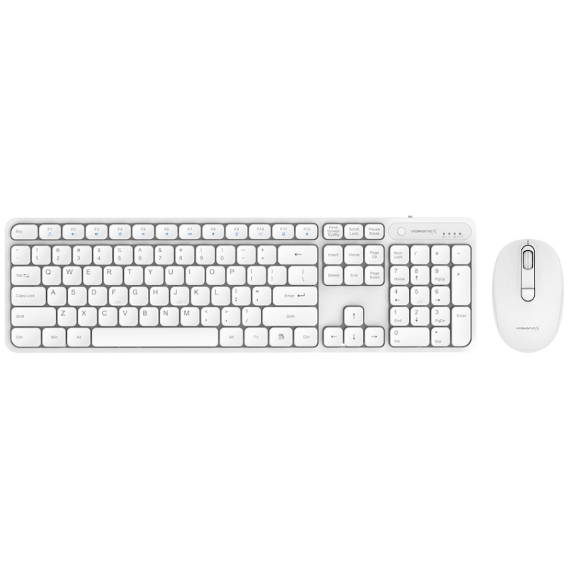 VolkanoX Garnet Bluetooth Wireless Keyboard and Mouse Combo – White