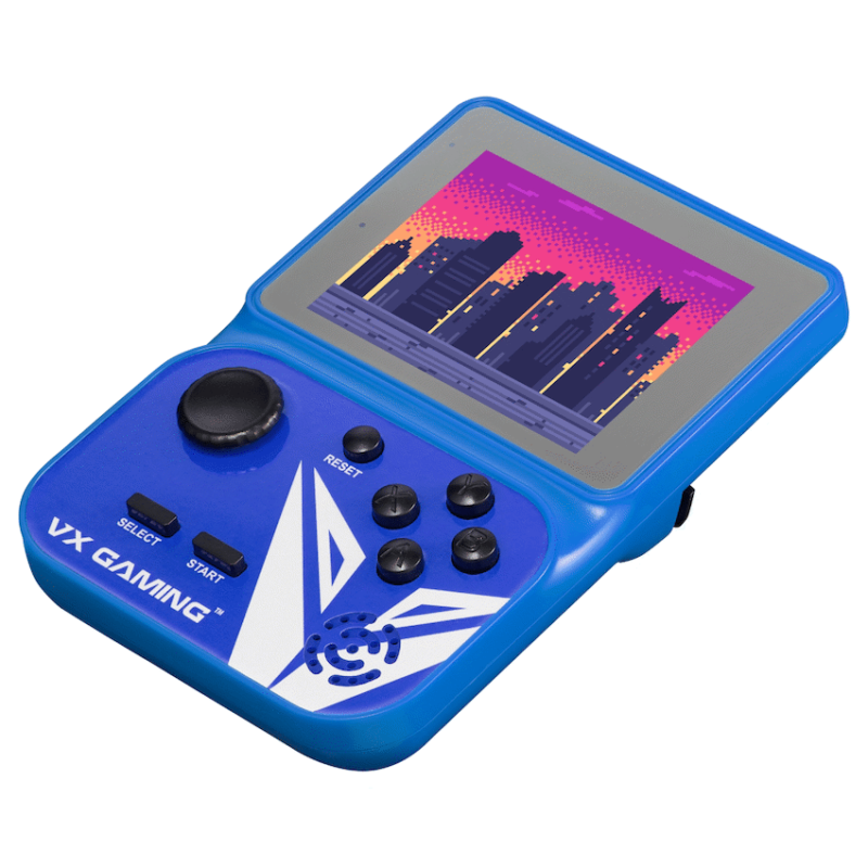 VX Gaming Nostalgia Series Handheld Retro Game Station with 4gb Micro SD – Blue