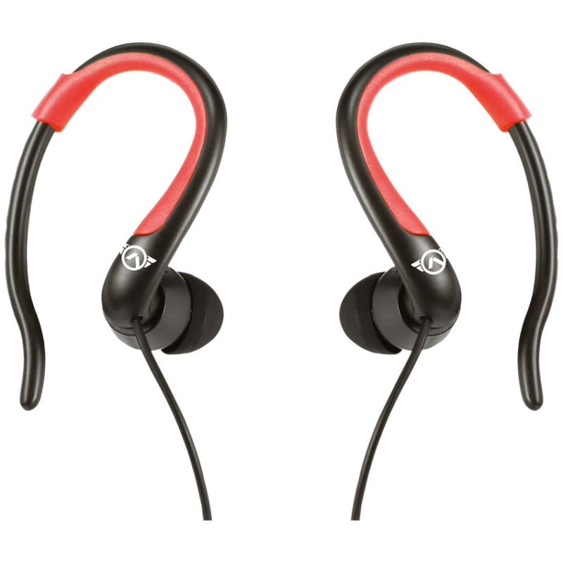 Amplify Sport Rapid Series Earbuds with Pouch – Black/Red
