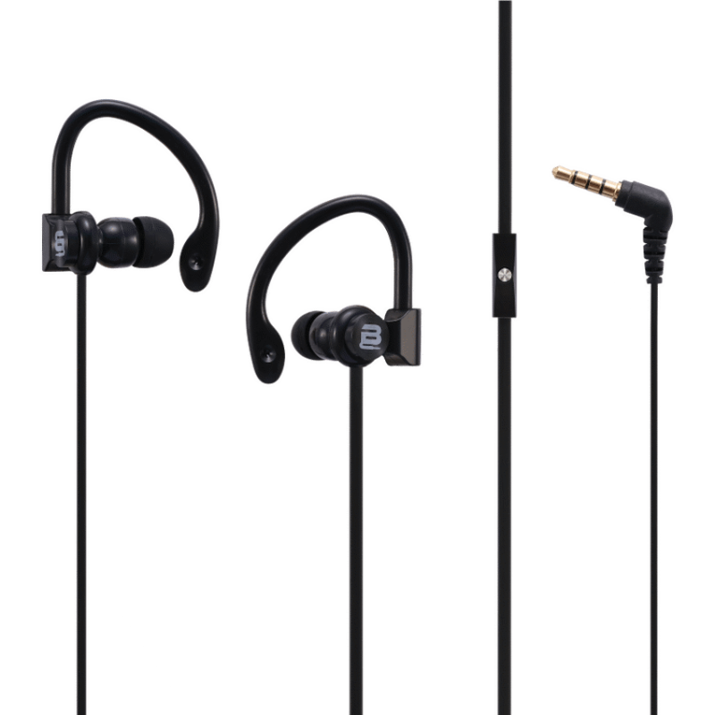 Bounce Break Series Hook-On Earphones – Black