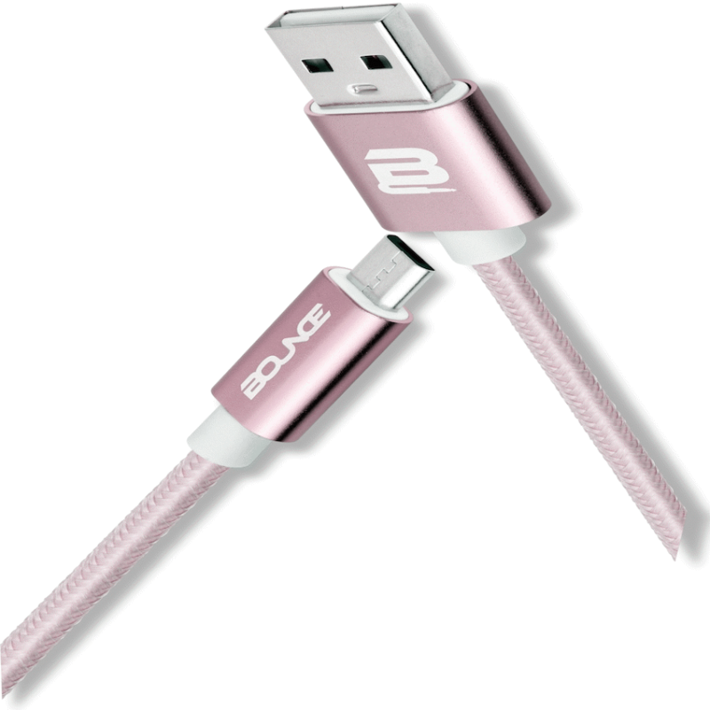 Bounce Cord Series Micro USB Braided Cable 1.2m – Rose Gold