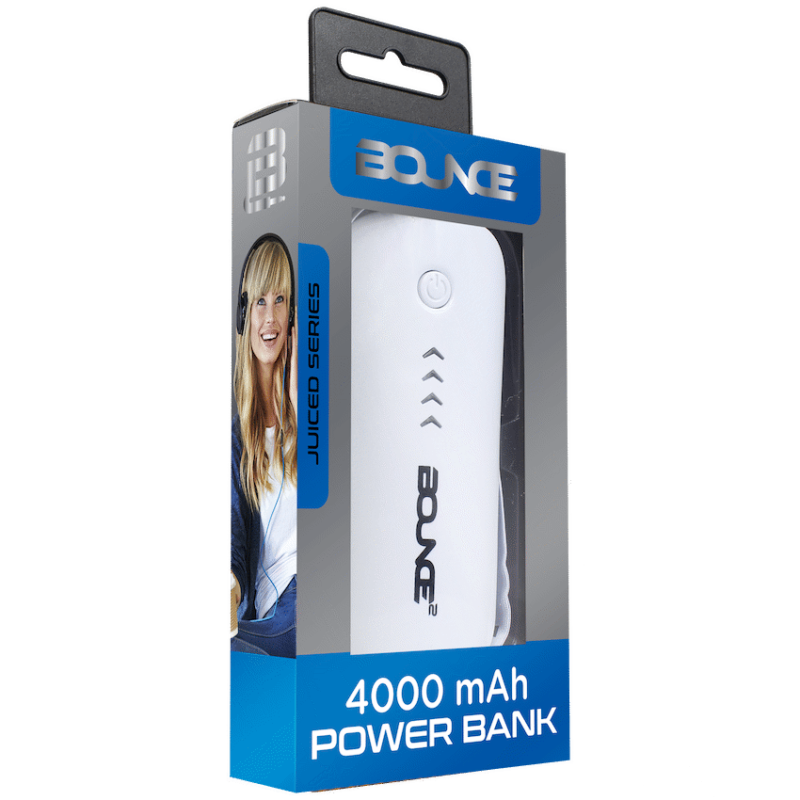 Bounce Juiced 4000mah Power Bank – White