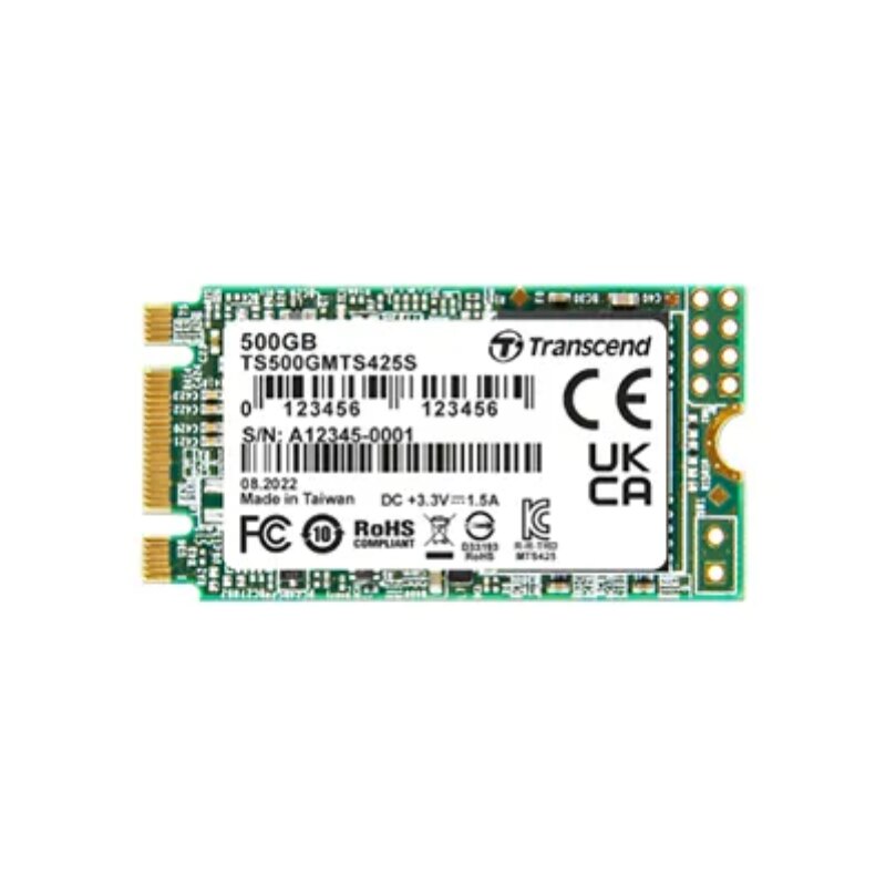 TRANSCEND 500GB MTS425S M.2 SATA 3 2242 SSD – CACHELESS TLC