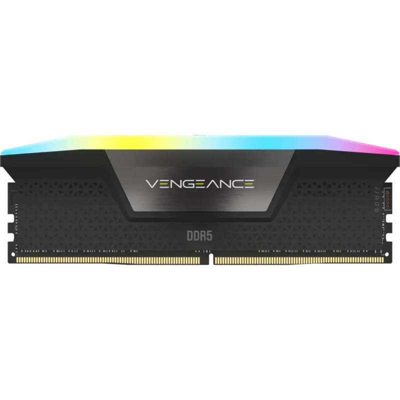 Corsair VENGEANCE RGB DDR5 32GB (2 x 16GB) DDR5 7200 CL34-44-44-96 1.45V Intel XMP – BLACK.
