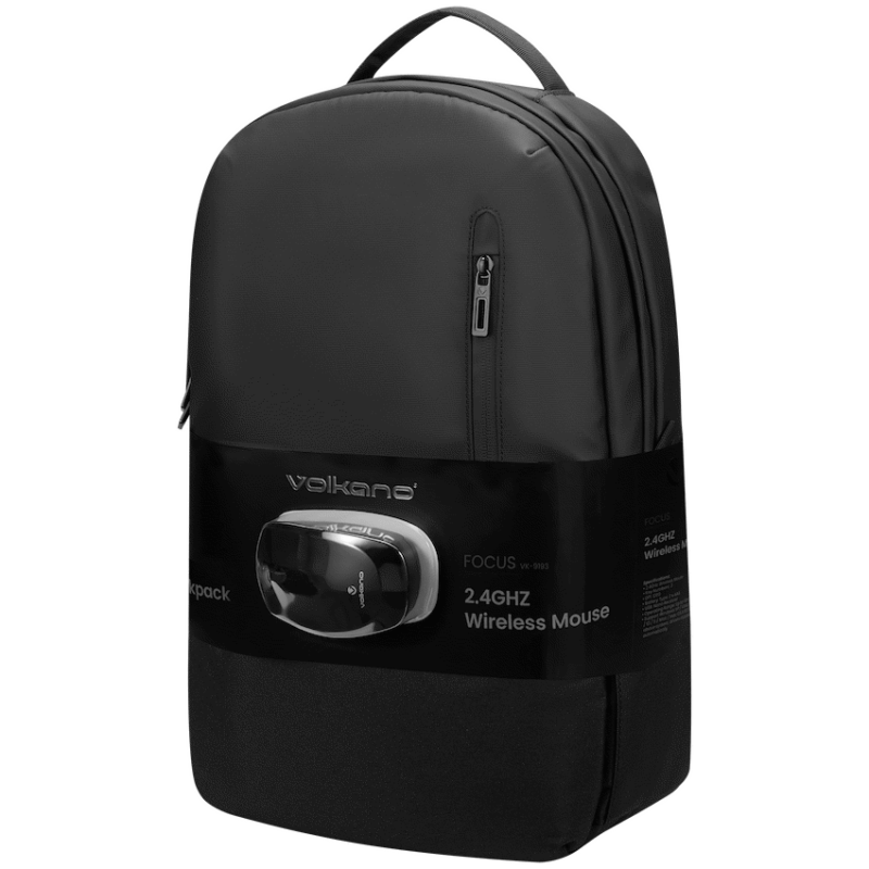 Volkano Focus Series 15.6″ Laptop Backpack and Wireless Mouse