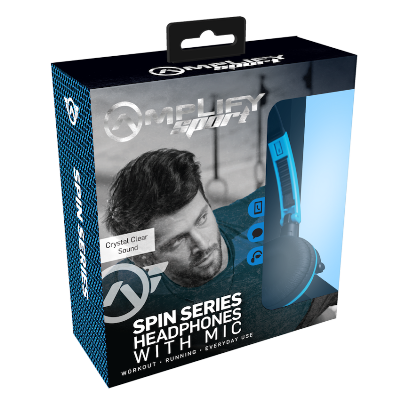 Amplify Sport Spin Series Headphones – Blue