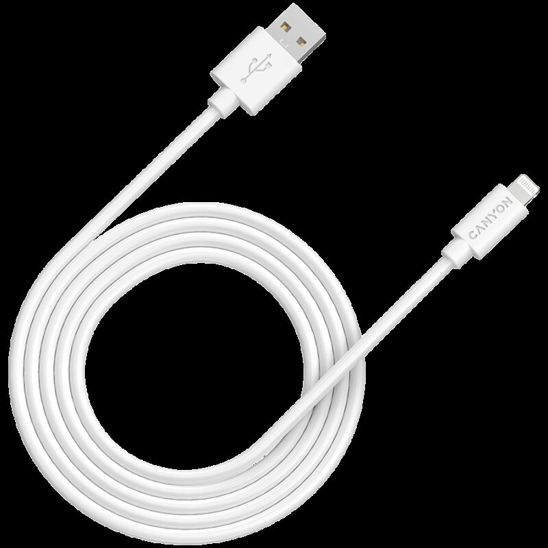 CANYON cable MFI-12 USB-A to Lightning 2m White