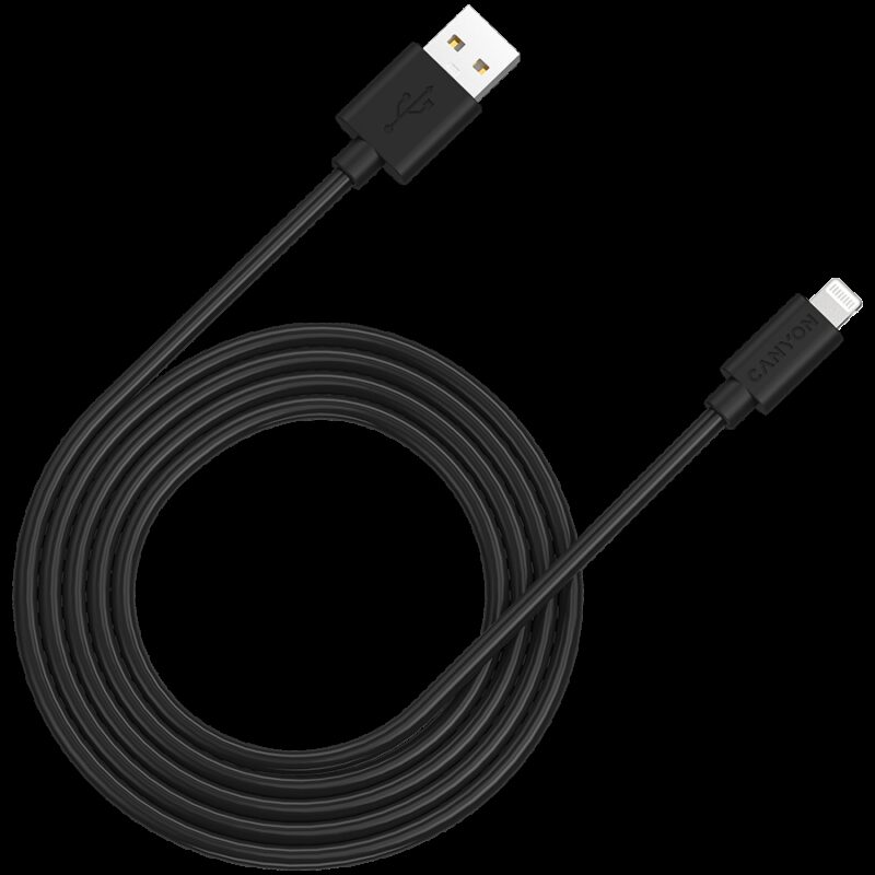 CANYON cable MFI-12 USB-A to Lightning 2m Black