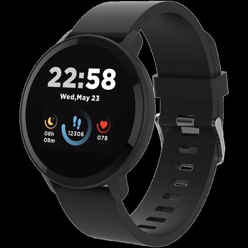 CANYON Lollypop SW-63, Smart watch, 1.3inches IPS full touch screen, Round watch, IP68 waterproof, multi-sport mode, BT5.0, compatibility with iOS and android, black, Host: 25.2*42.5*10.7mm, Strap: 20*250mm, 45g