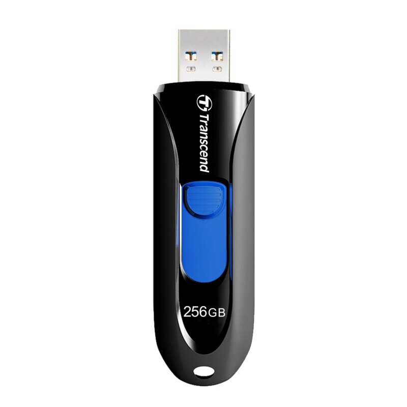 TRANSCEND 32GB JF790 USB3.1 GEN 1 CAPLESS FLASH DRIVE – BLACK AND BLUE