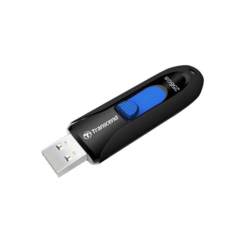TRANSCEND 16GB JF790 USB3.1 GEN 1 CAPLESS FLASH DRIVE – BLACK AND BLUE