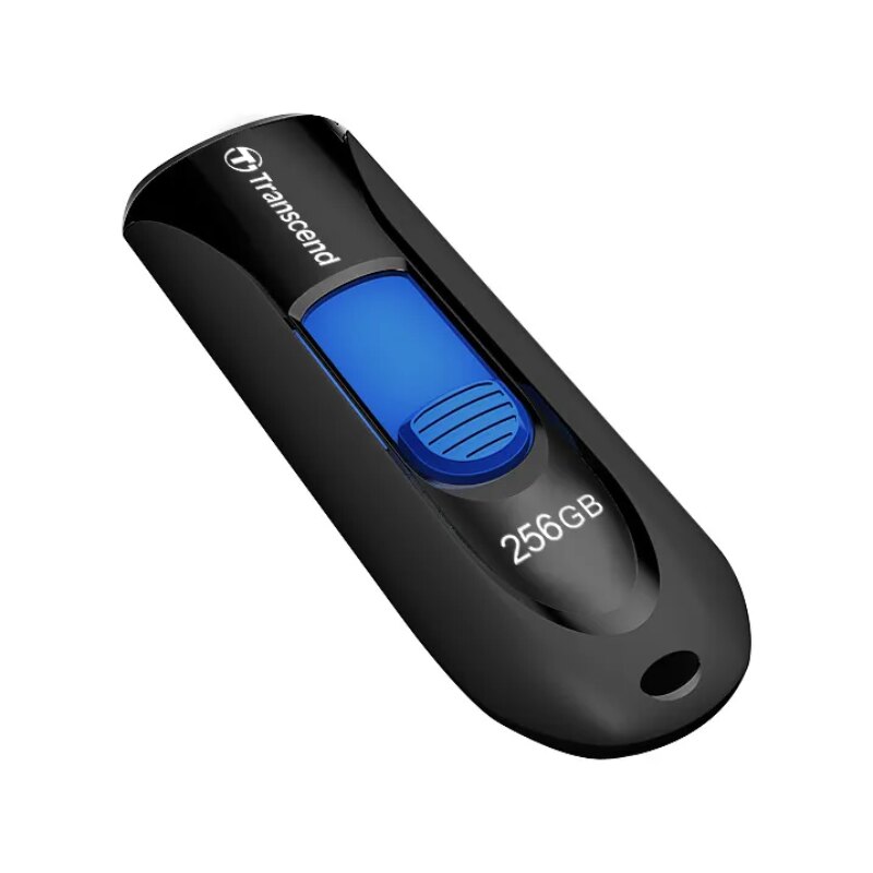 TRANSCEND 256GB JF790 USB3.1 GEN 1 CAPLESS FLASH DRIVE – BLACK AND BLUE