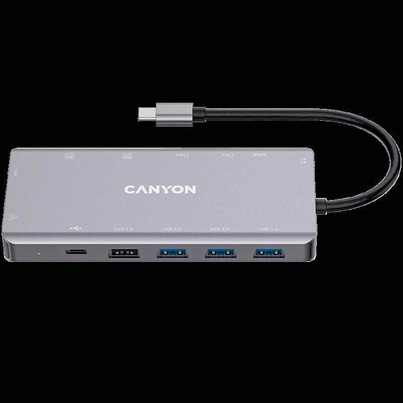 CANYON hub DS-12 13in1 4k USB-C Dark Grey