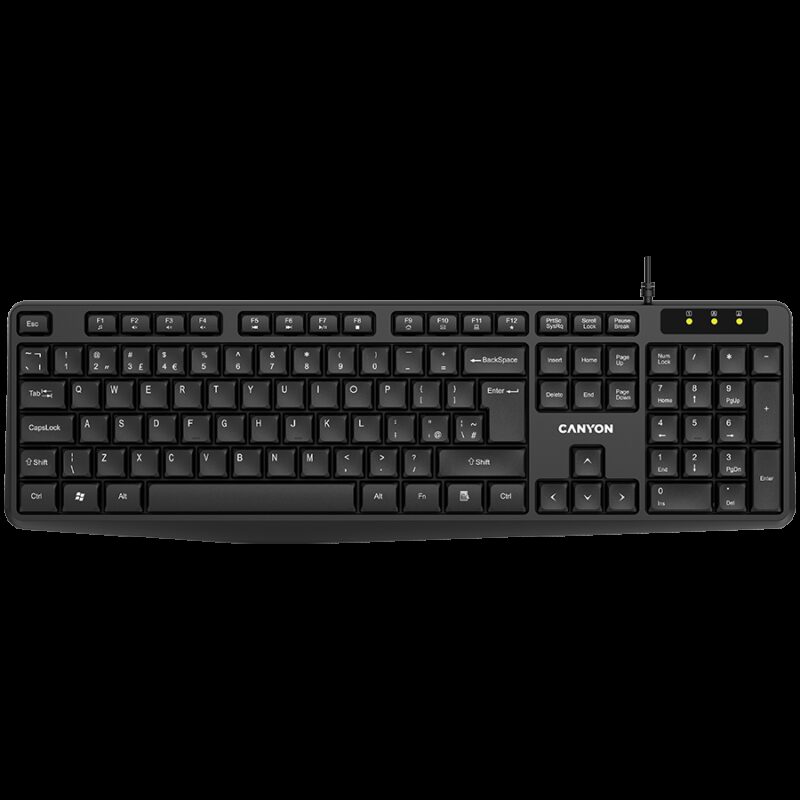 CANYON keyboard KB-1 EN Wired Black