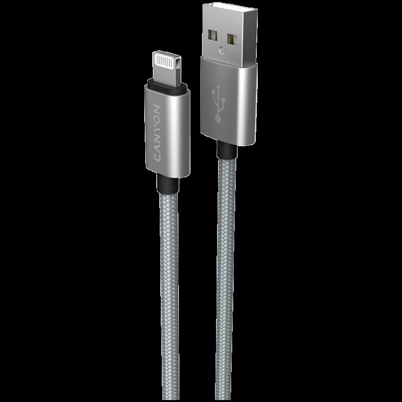 CANYON cable MFI-3 Lightning 12W 1m Grey