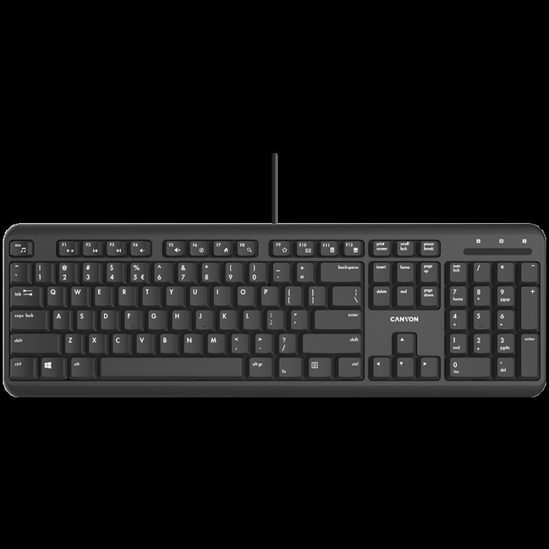CANYON keyboard HKB-20 EN Velvet Wired Black