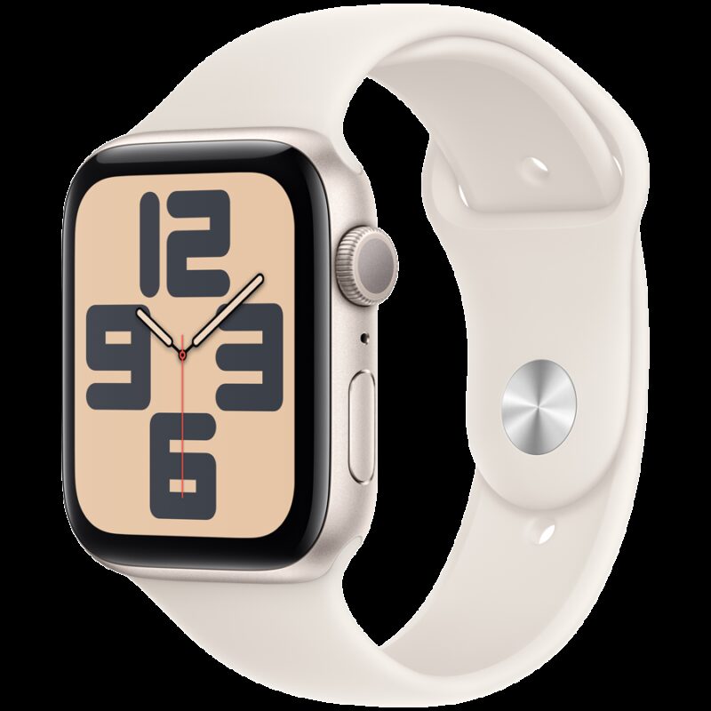 Apple Watch SE GPS 40mm Starlight Aluminium Case with Starlight Sport Band – M/L,Model A2722