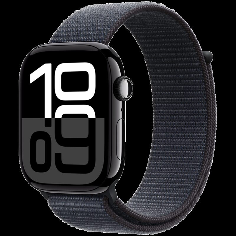 Apple Watch Series 10 GPS 42mm Jet Black Aluminium Case with Ink Sport Loop,Model A2997