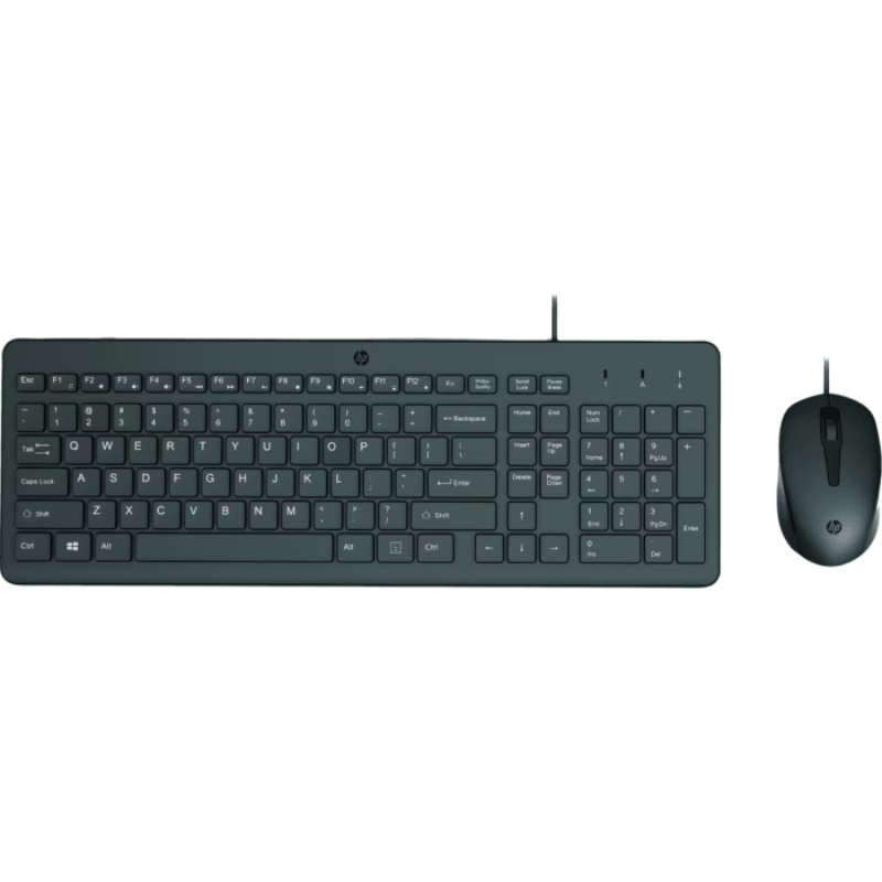HP 150 Wired Mouse and Keyboard Combo Set English – Black