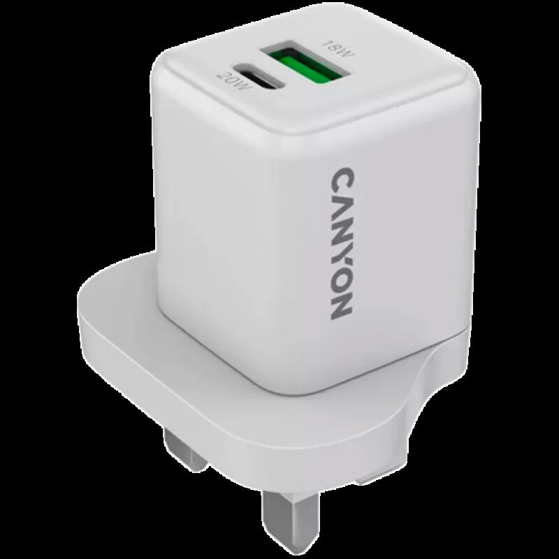 CANYON charger CU20AC GaN 20W 1xPD 1xQC UK White