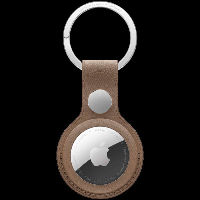 AirTag FineWoven Key Ring – Taupe