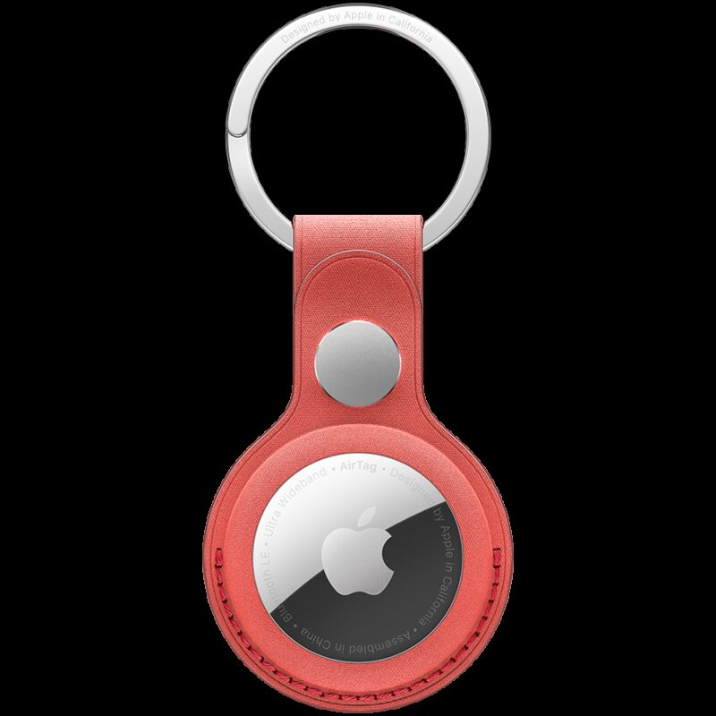 AirTag FineWoven Key Ring – Coral