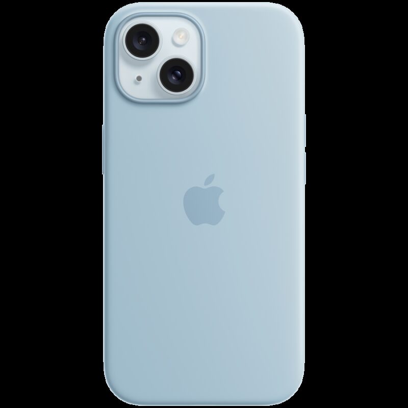 iPhone 15 Silicone Case with MagSafe – Light Blue,Model A3123
