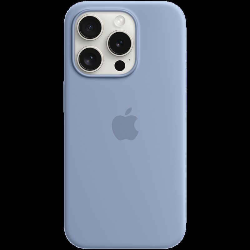 iPhone 15 Pro Silicone Case with MagSafe – Winter Blue,Model A3125