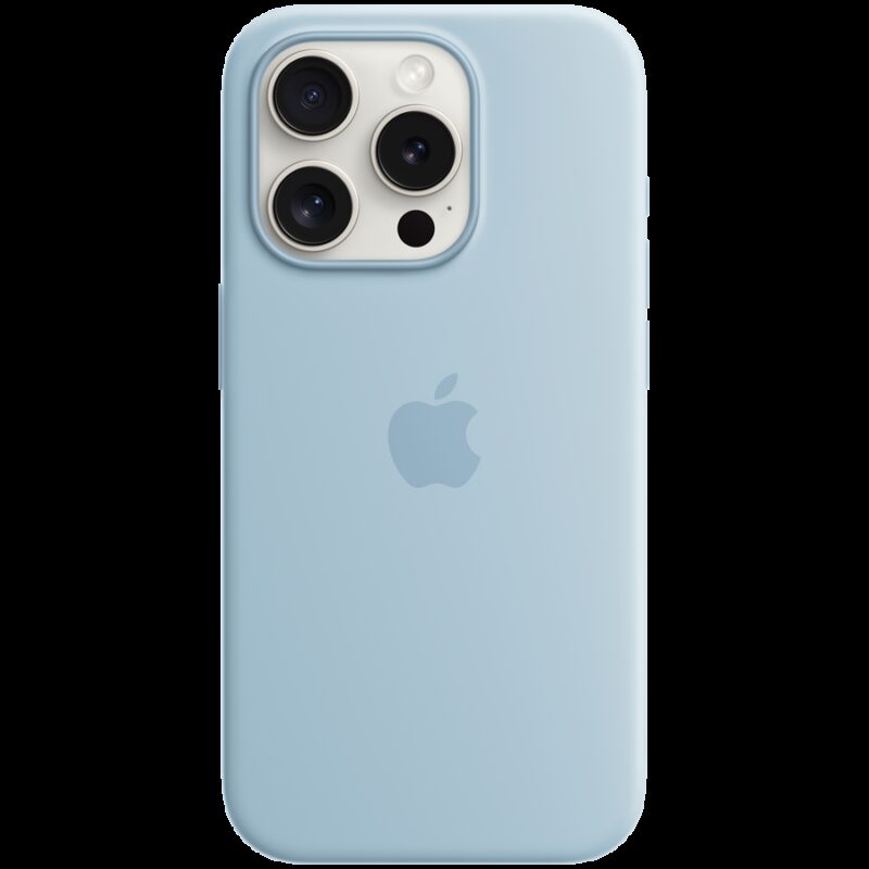 iPhone 15 Pro Silicone Case with MagSafe – Light Blue,Model A3125