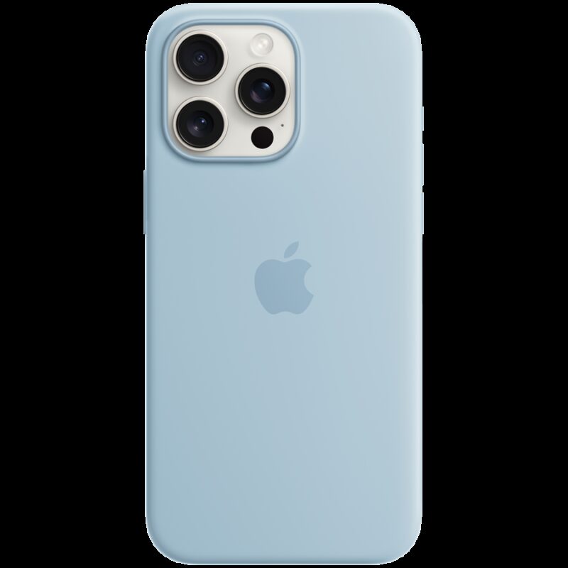 iPhone 15 Pro Max Silicone Case with MagSafe – Light Blue,Model A3126