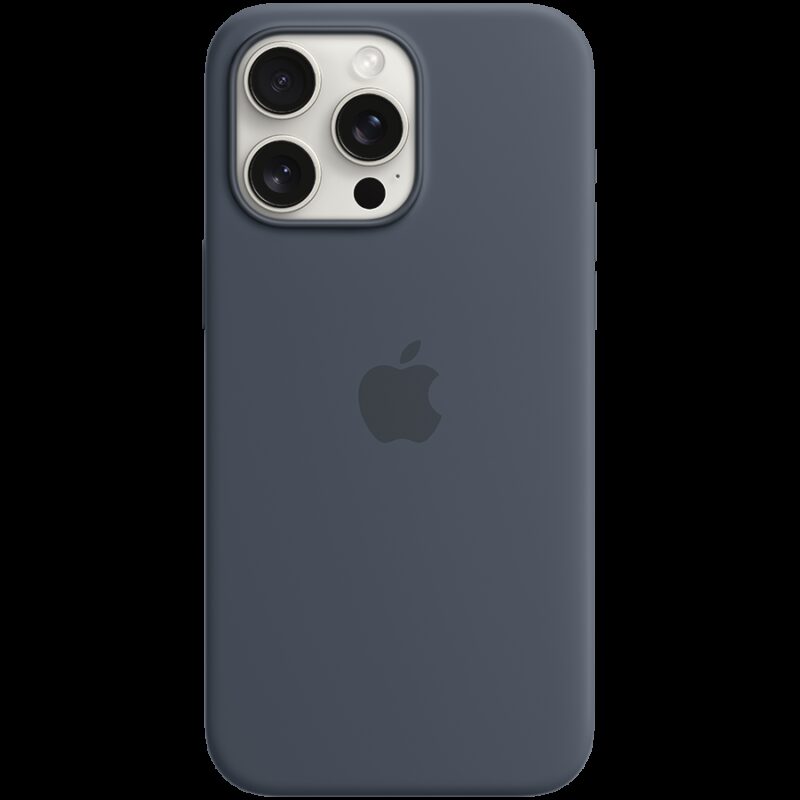 iPhone 15 Pro Max Silicone Case with MagSafe – Storm Blue,Model A3126