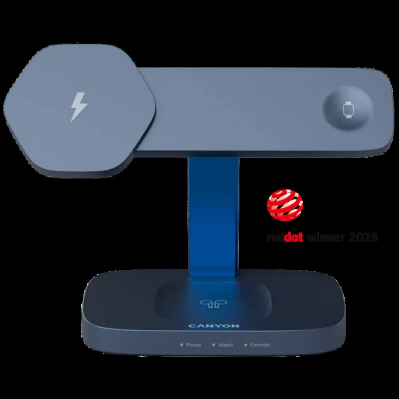 CANYON Wireless Charging Station Hexagon 310 3in1 DarkGrey/Blue