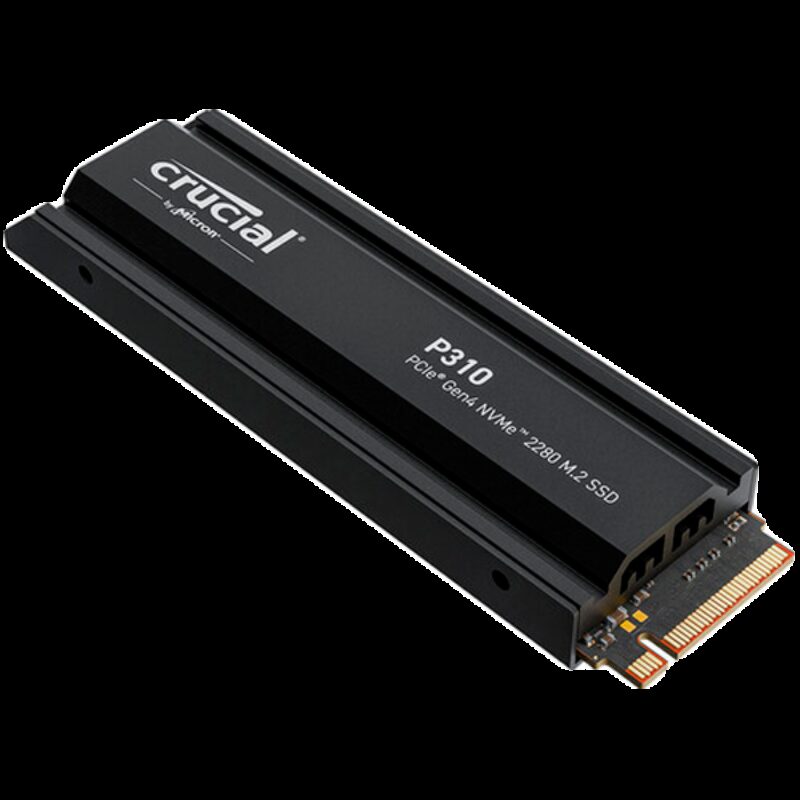 Crucial P310 1TB PCIe Gen4 2280 NVMe M.2 SSD with heatsink