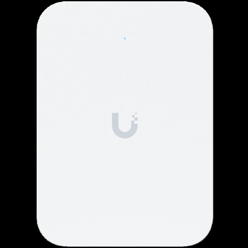 Ubiquiti UniFi U70IW Wall mounted WiFi 7 AP with 4 spatial streams and an integreated 2.5GbE PoE switch desined for hospitality enviorments
