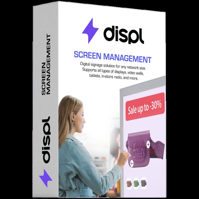 Displ, Digital Signage CMS, Screen Management type, 1 year