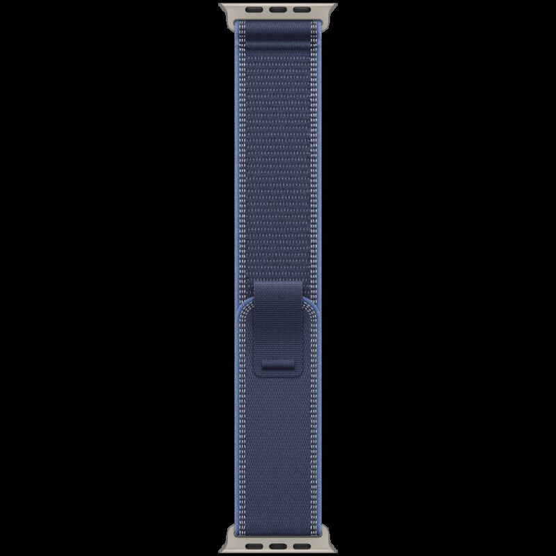 49mm Blue/Bright Blue Trail Loop – M/L – Natural Titanium Finish